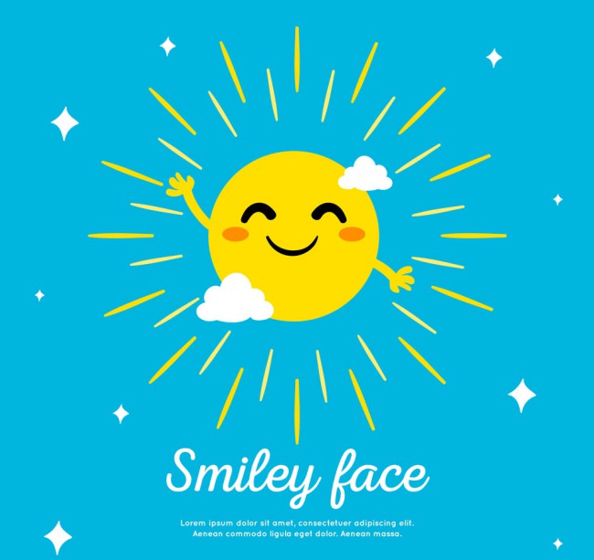 可爱挥手的笑脸太阳矢量素材16设计网精选
