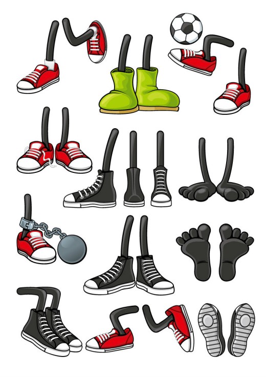 卡通人物鞋子设计矢量素材16设计网