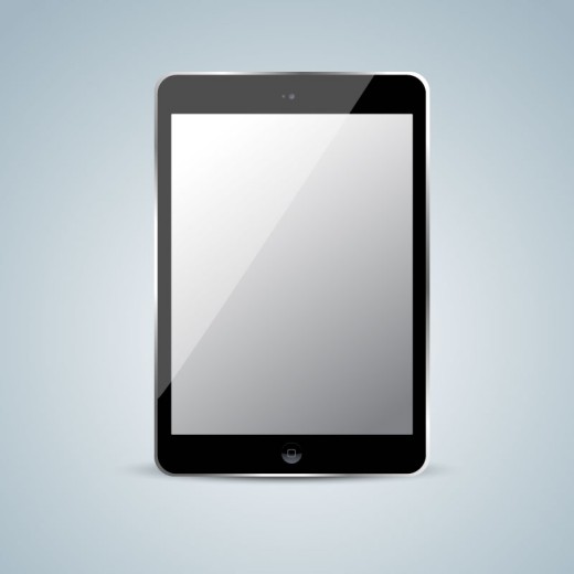 黑色iPad平板电脑设计矢量图普贤居