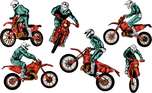 越野摩托车运动矢量素材16图库网精