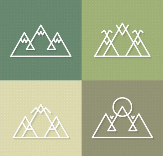 4款抽象山标志设计矢量图16图库网精选
