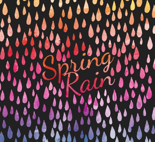 春季水彩雨滴背景矢量图16素材网精