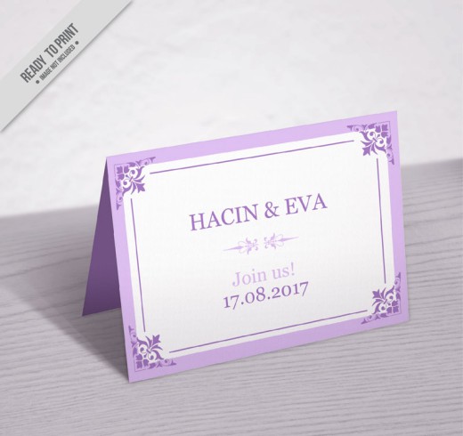 紫色婚礼折页邀请卡矢量素材16图库网精选