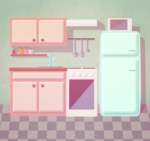 整洁厨房插画矢量素材16设计网精选
