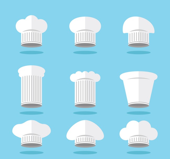 9款白色厨师帽设计矢量素材普贤居素材网精选