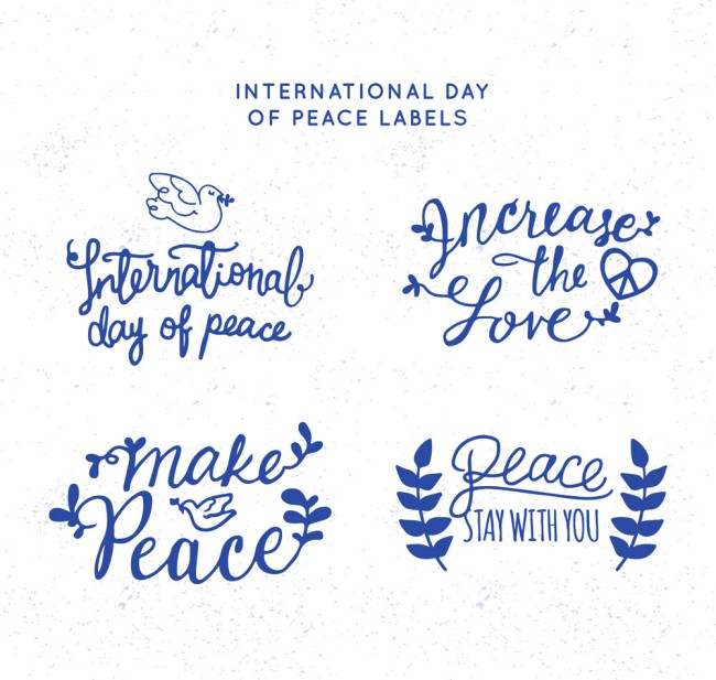 4款彩绘国际和平日艺术字矢量素材16设计网精选