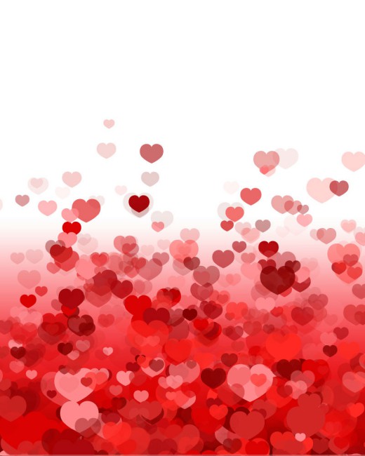 绚丽红色爱心背景矢量素材16素材网精选