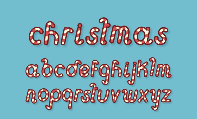 26个创意圣诞节糖果字母矢量素材16图库网精选