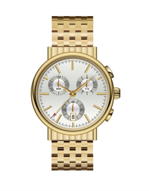 华丽金色手表矢量素材16设计网精选