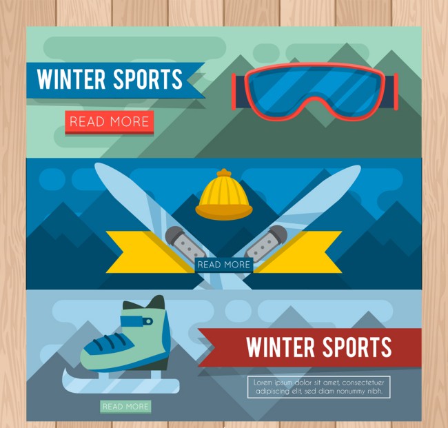 3款创意冬季运动banner矢量图16设计网精选