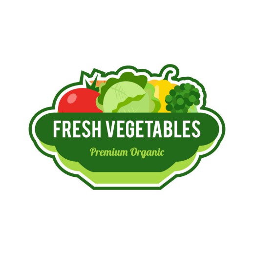 绿色新鲜蔬菜标签矢量素材素材中国