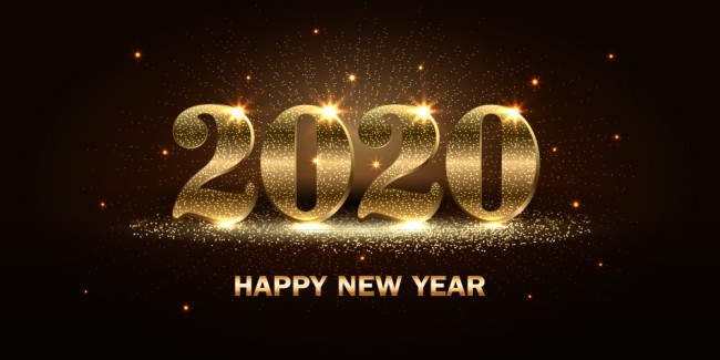2020年金色艺术字矢量素材16素材网