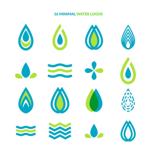 16款迷你水滴标志设计矢量素材素材