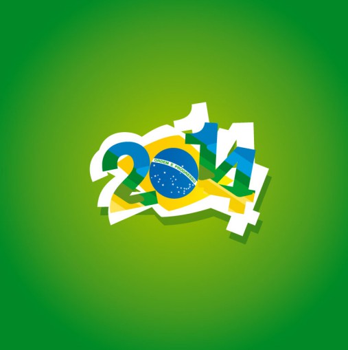 2014巴西世界杯艺术字矢量素材素材