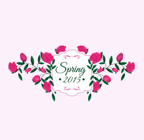 2015春季玫瑰花标签矢量图素材中国网精选