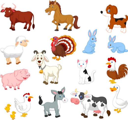15款卡通家畜动物矢量素材16图库网精选