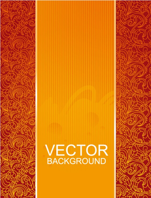 橙色花纹背景矢量素材16设计网精选