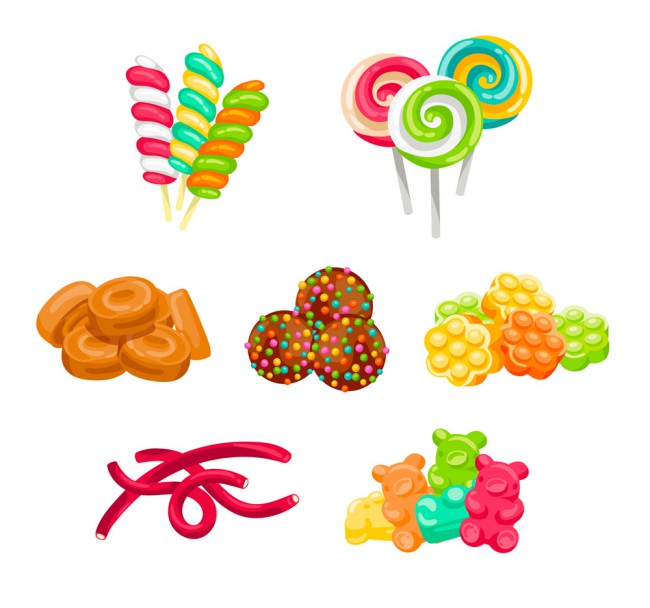 6组美味糖果设计矢量素材普贤居素材网精选