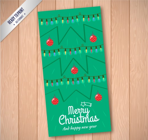 绿色圣诞节贺卡矢量素材16设计网精