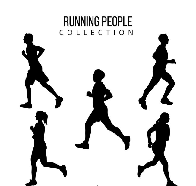 5款创意跑步人物剪影矢量素材16设计网精选