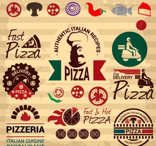 创意披萨标签设计矢量素材16设计网精选