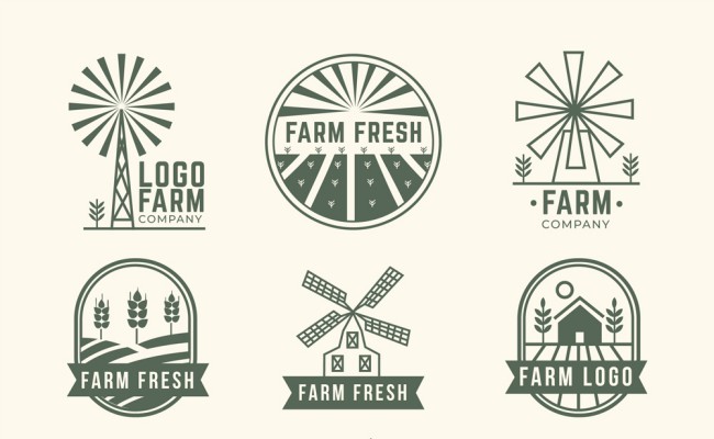 6款创意农产品标志矢量素材16图库网精选
