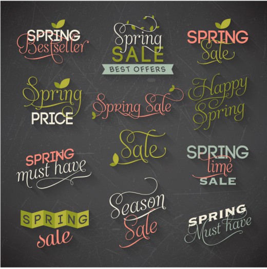 精美春季销售字体设计矢量素材素材