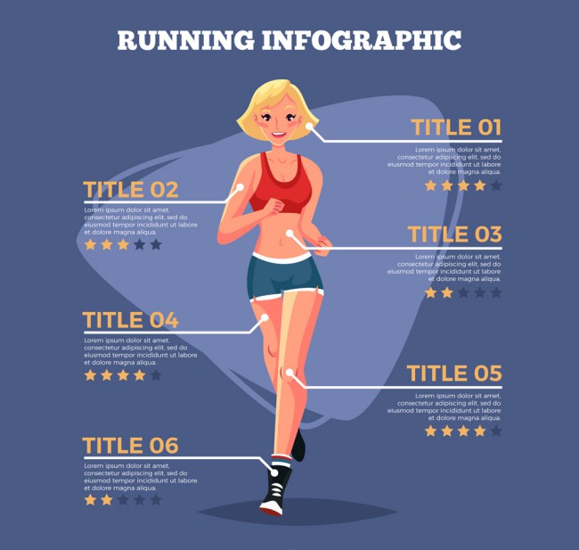 创意跑步健身女子信息图矢量图16图库网精选