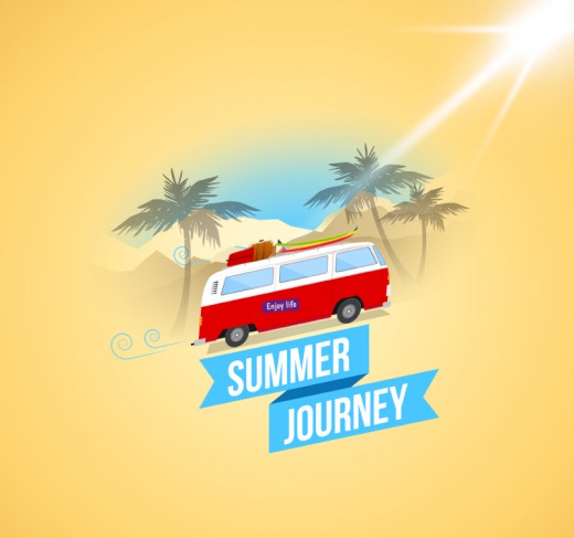 夏日旅行插画矢量素材16设计网精选