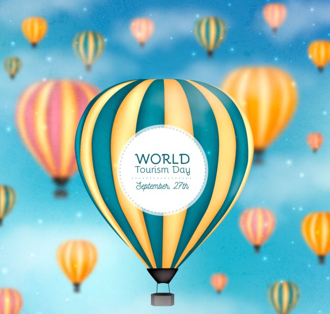 创意世界旅游日热气球矢量素材16图库网精选
