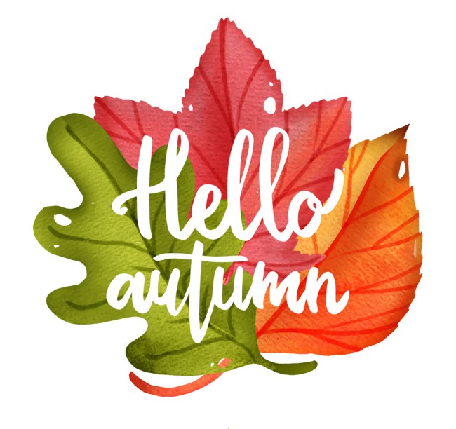 水彩绘秋季树叶艺术字矢量素材16素材网精选