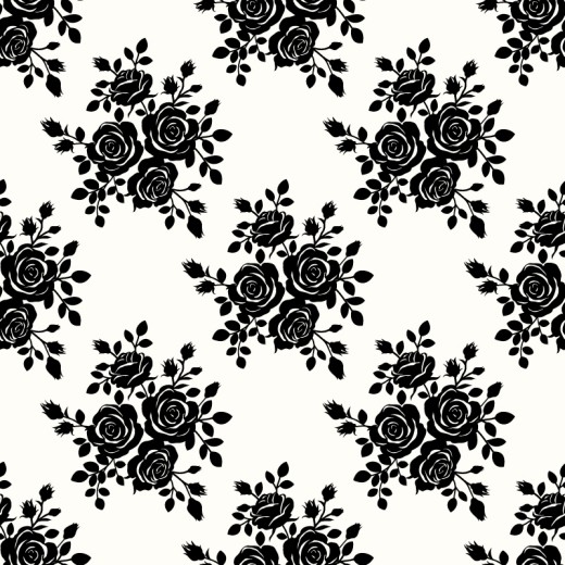 精美黑色玫瑰背景矢量素材16设计网