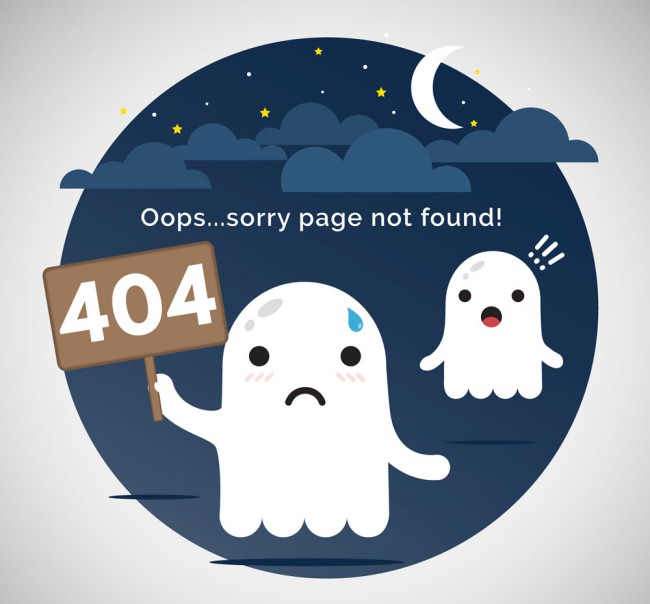 创意404页面幽灵矢量素材素材中国网精选