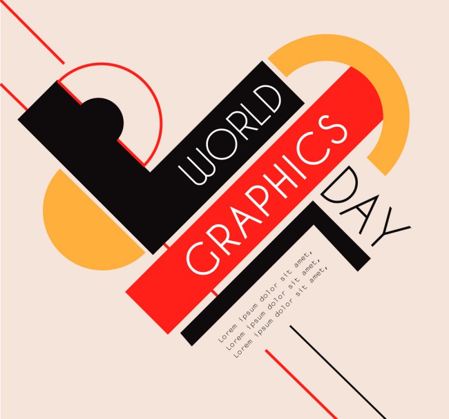 抽象世界平面设计日海报矢量图16设计网精选