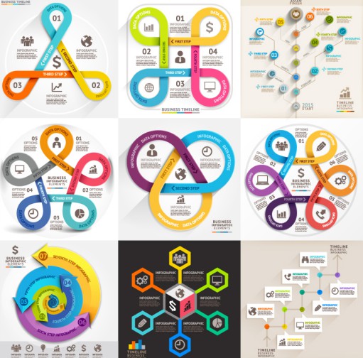 9款彩色商务信息图矢量素材16设计网精选