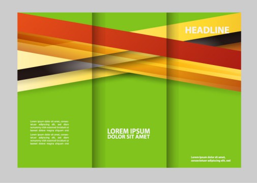 绿色商务三折页宣传单矢量素材16设计网精选