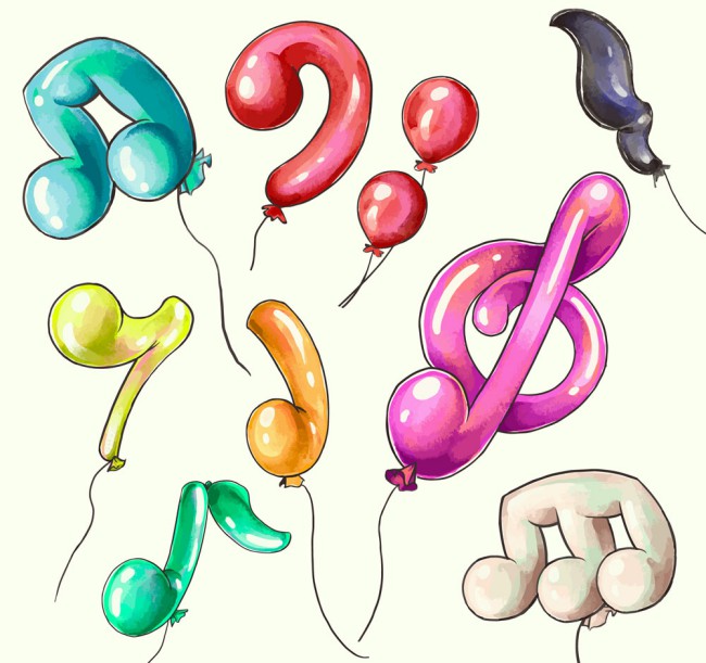 9款彩绘音符气球矢量素材16图库网精选