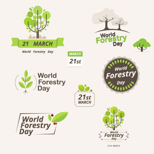 9款绿色国际森林日标志矢量素材16素材网精选