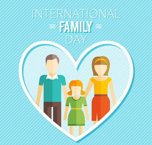 爱心中的家庭国际家庭日贺卡矢量图16素材网精选