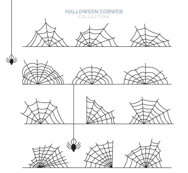 12款创意万圣节蜘蛛网矢量素材素材中国网精选