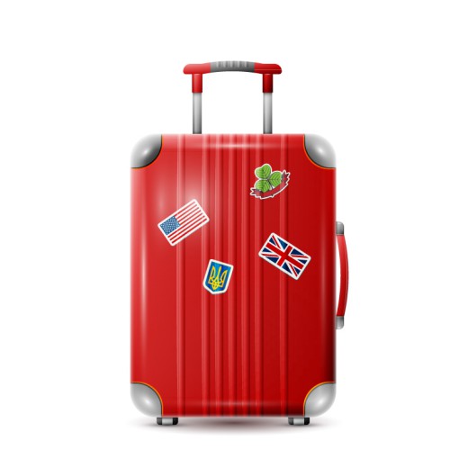 精美红色行李箱矢量素材素材中国网精选