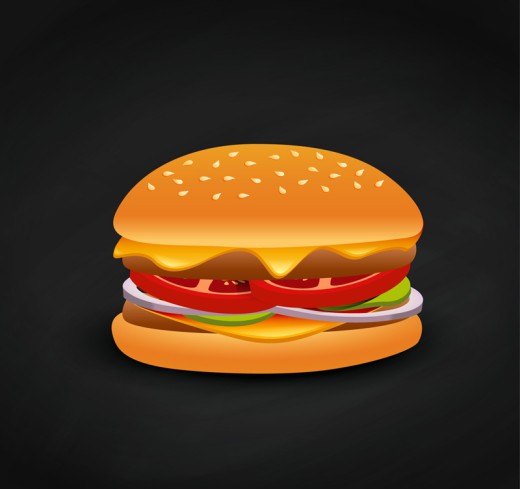 美味汉堡包矢量素材16设计网精选