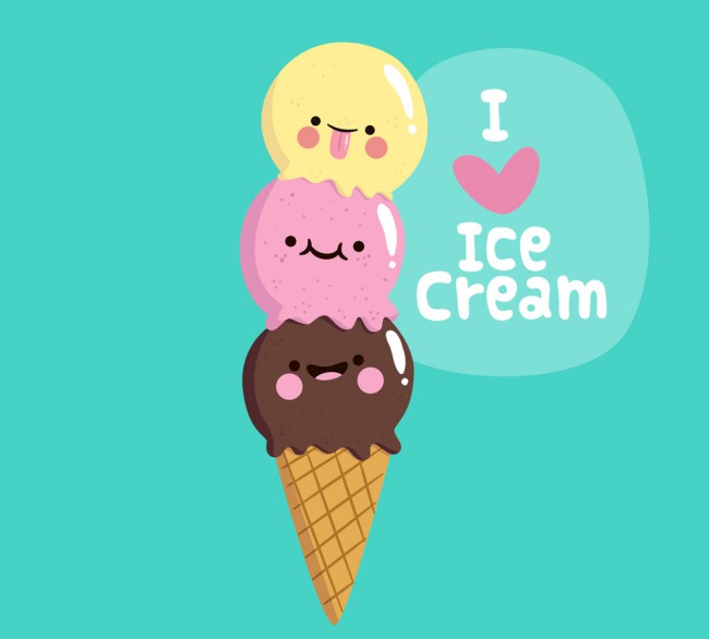 卡通表情冰淇淋设计矢量素材普贤居素材网精选