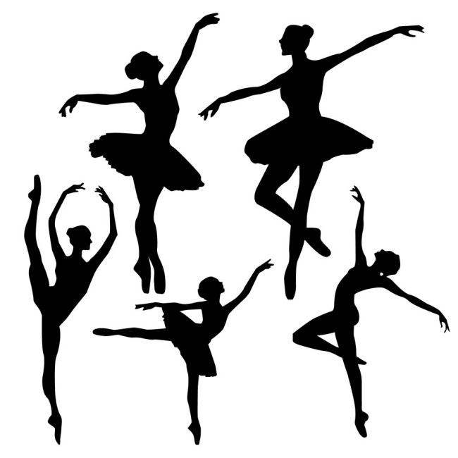 5款芭蕾舞女子剪影矢量素材16图库网精选
