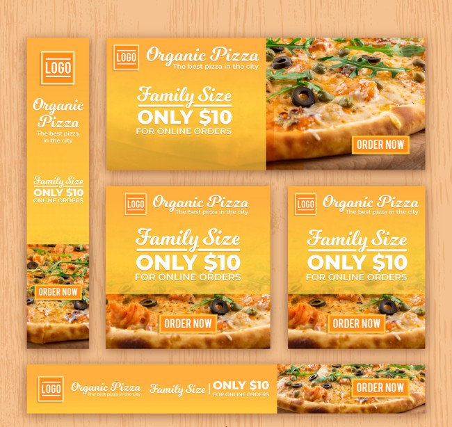 5款美味披萨促销banner矢量素材16素材网精选