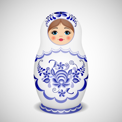 白色俄罗斯娃娃矢量素材16设计网精选