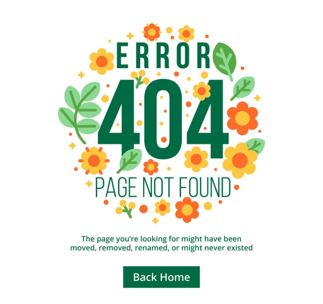 创意404页面花卉矢量素材素材中国网精选