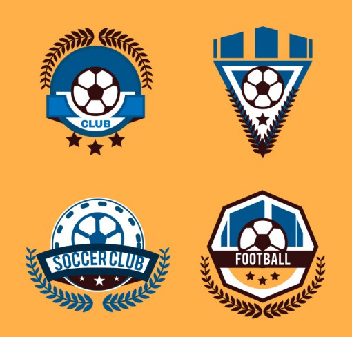 4款创意足球俱乐部标志矢量图16素材网精选