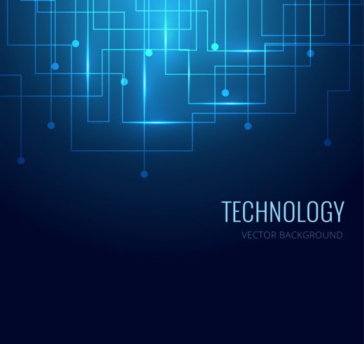 蓝色科技电路图背景矢量图16设计网