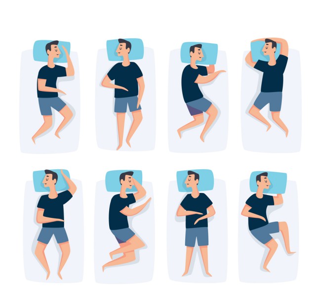 8款创意睡眠男子姿势矢量素材16设计网精选
